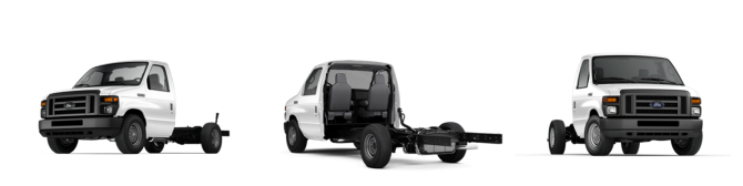 Fourgons-Transit-Parc-de-camions-Chassis-Ford-tronque-Serie-E